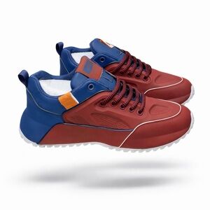 Men's Blue and Red Sneakers